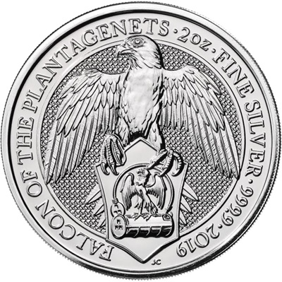 (image for) 2019 2oz Silver Queen's Beast - THE FALCON PLANTAGENETS